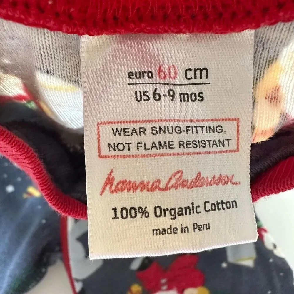 Hanna Andersson size 6-9 months Holiday Print Sleeper Pajama